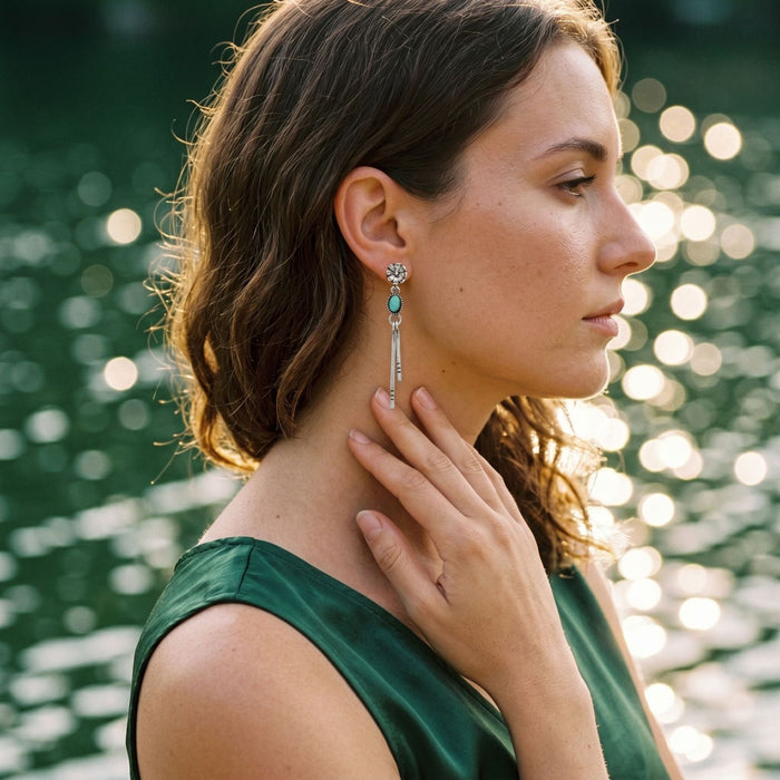 Wholesale Retro Turquoise Geometric Ear Accessories