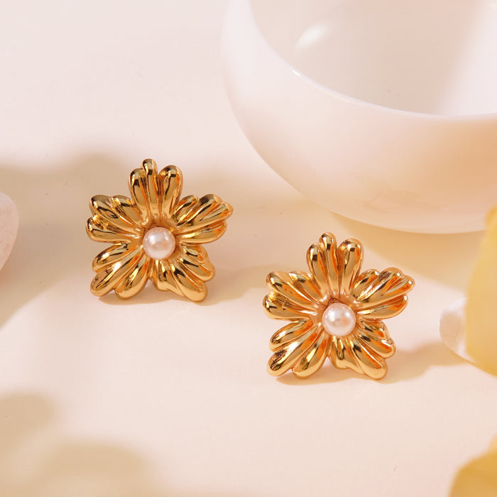 Wholesale Irregular Three-dimensional Flower Earrings JDC-ES-JW008