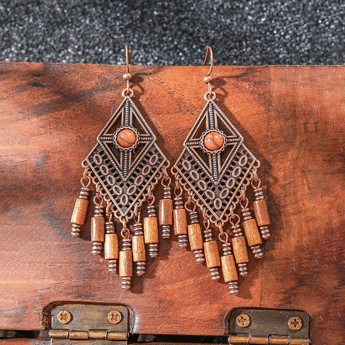 Wholesale Bohemian Tassel Geometric Earrings - Retro Ethnic Style Fashion Accessory MOQ≥2