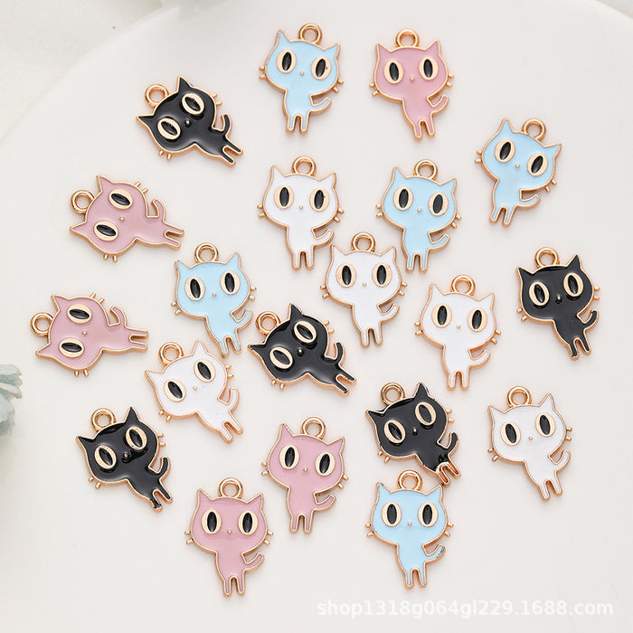 Wholesale 100 PCS DIY Alloy Accessories Cat Bracelet Charm