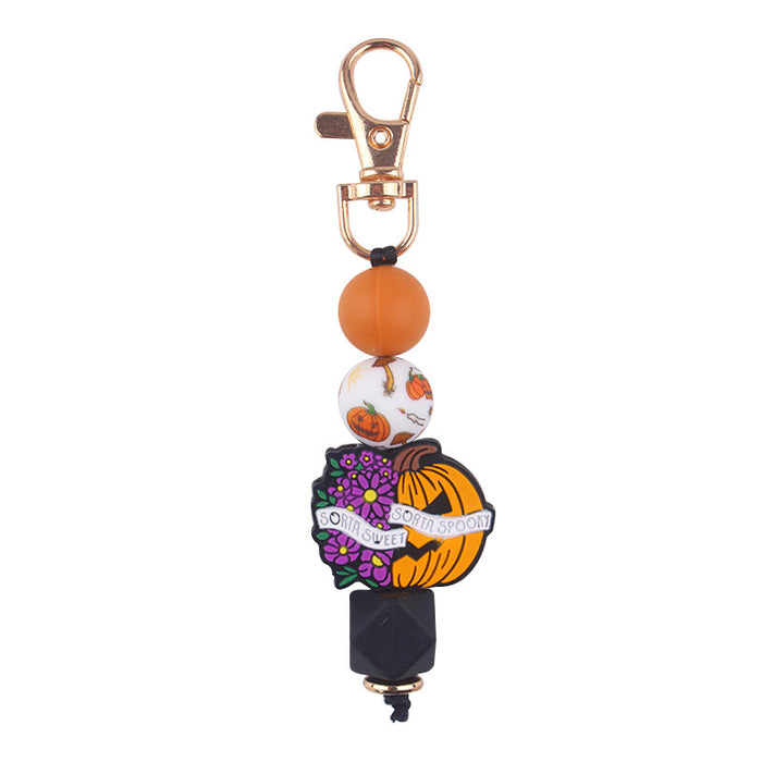 Wholesale Cartoon Halloween Silicone Bead Keychain JDC-KC-GuangTian040