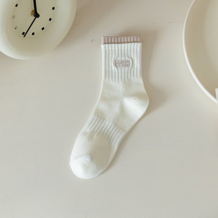 Wholesale New socks, mid length socks, cotton socks, breathable letter long socks, sports women's socks
