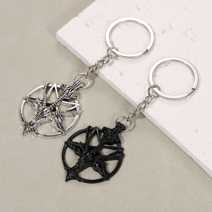 Wholesale Magic God Pan Skull Sheep Head Keychain Art Alloy Pendant