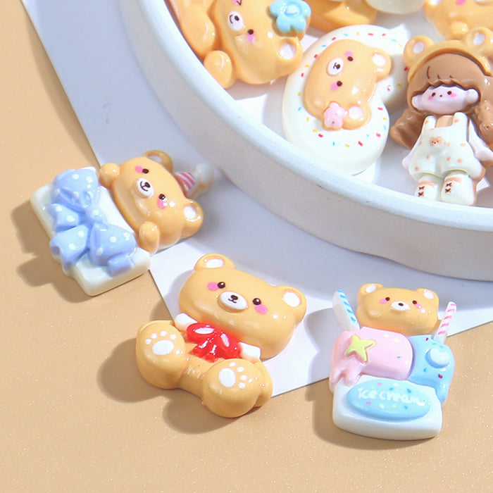 Wholesale Bear Girl Glossy Series Cream Glue Mobile Phone Case Material Stationery Box Headband Jewelry