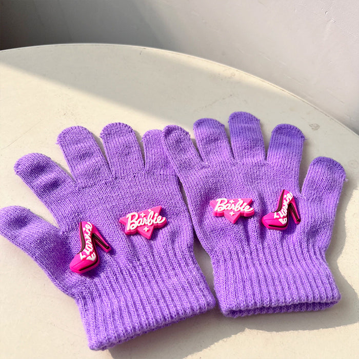 Wholesale Colorful and cute cartoon letter kids'  gloves for autumn and winter