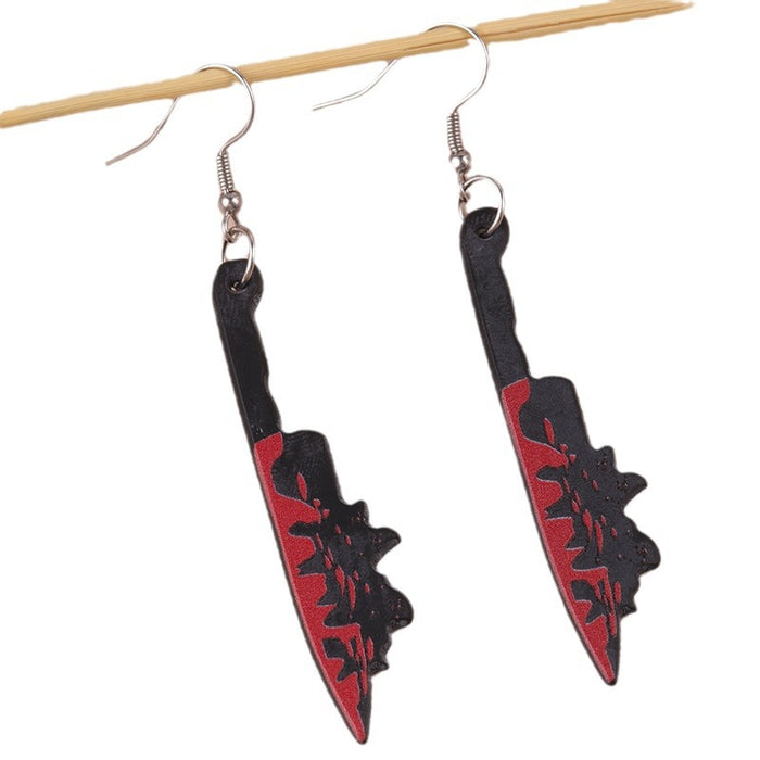 Wholesale  Acrylic Earrings Dark Horror Blooded Chopper Dagger Earrings Distinctive Earrings Ear Jewelry