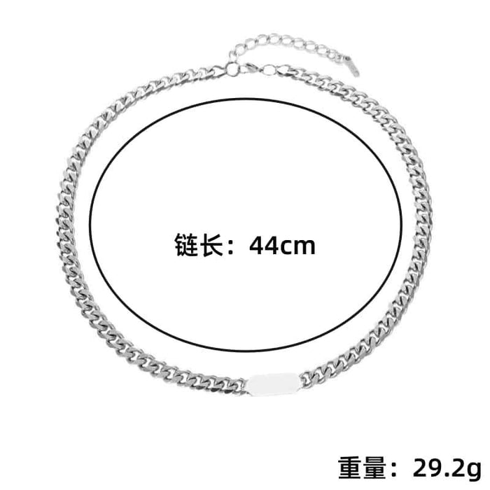 Wholesale Titanium steel light luxury necklace bracelet, men's and women's short collarbone chain, simple and cool style