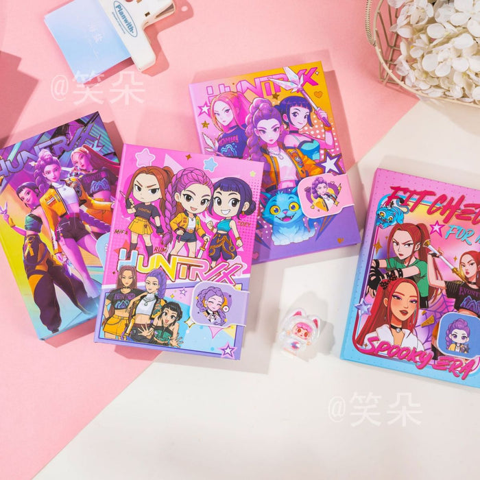 Wholesale KPOP themed cute cartoon notebook with magnetic closure and colorful pages