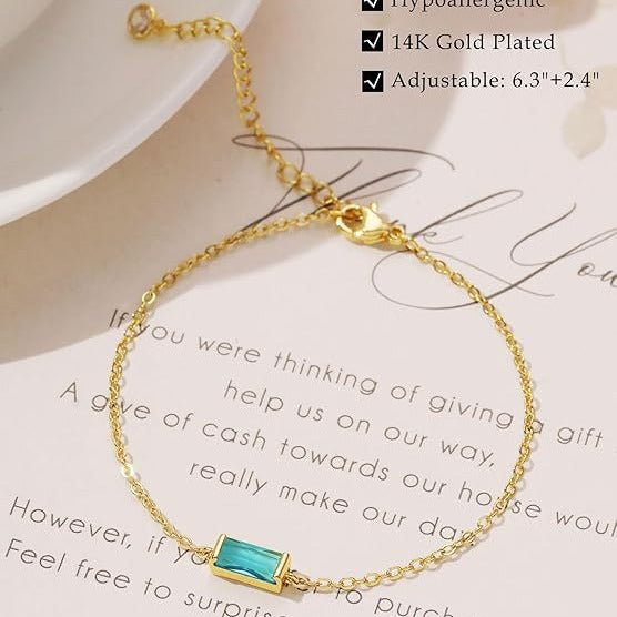 Wholesale Pearl Sailor Buckle Color Preserved Birth Stone Simple Bracelet Women's Electroplating Genuine Gold