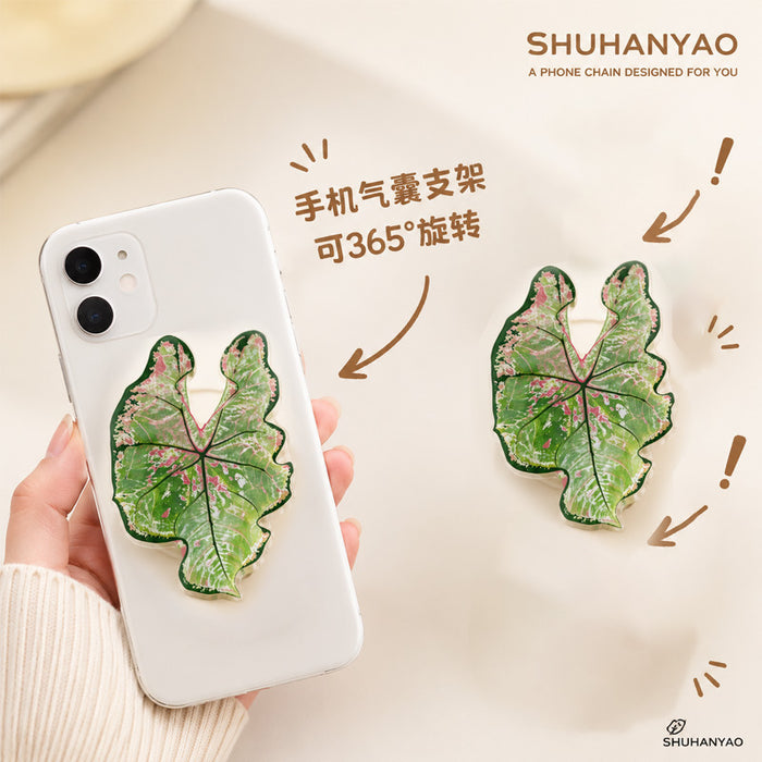 Wholesale Simple Green Leaf Design Phone Grip Stand