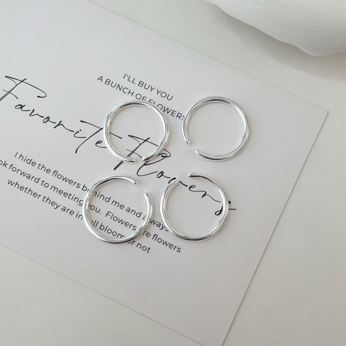 Wholesale Pure silver simple and cool style plain ring, single wear, layered basic silver ring, niche design, fashionable