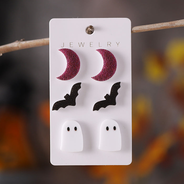 Wholesale  bat ghost moon  earrings set acrylic earrings  earrings