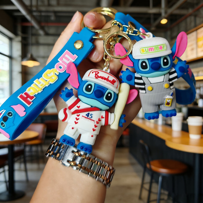 Wholesale Cute cartoon silicone 3D figurine keychain