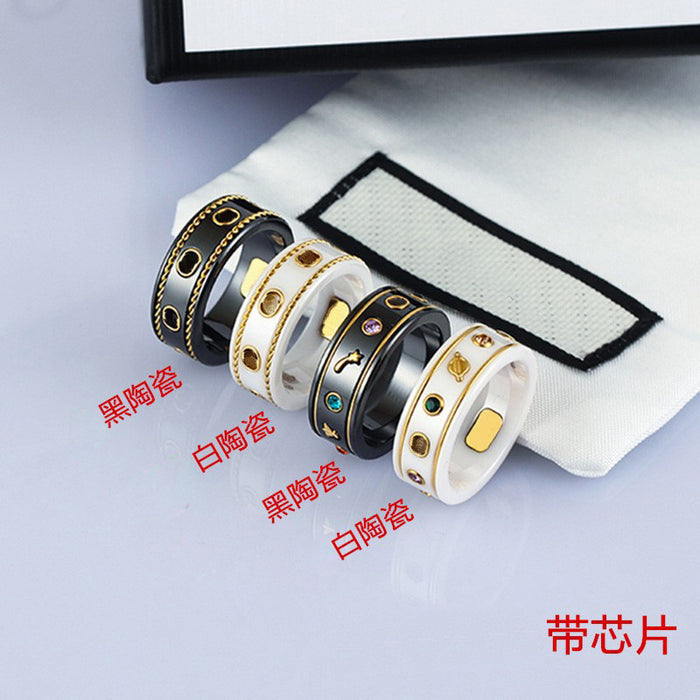 Wholesale Bee Planet Ceramic Ring JDC-RS-QingC003