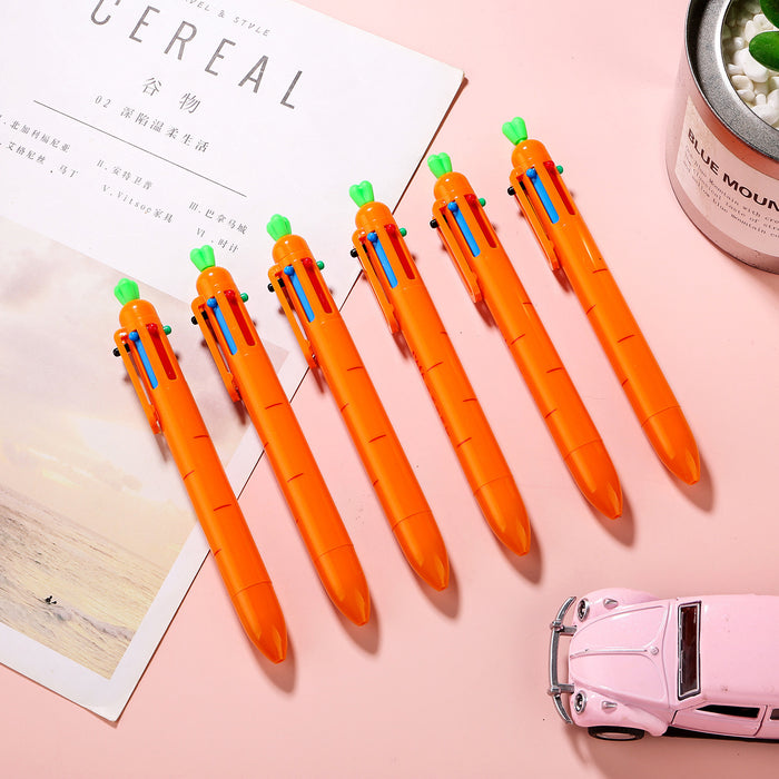 Wholesale Cartoon Carrot 6-Color Bead Pen
