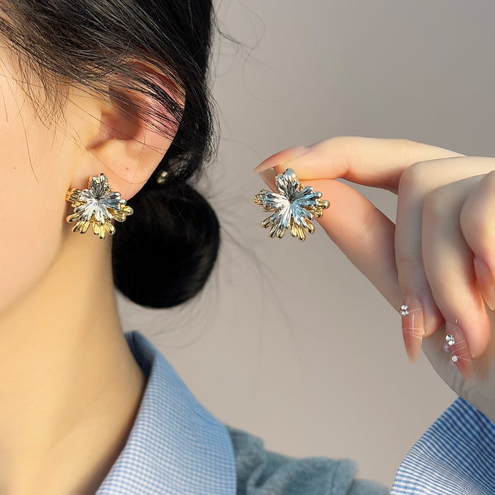 Wholesale Personalized double-layer earrings with fashionable temperament, simple and high-end feel, niche ear accessories