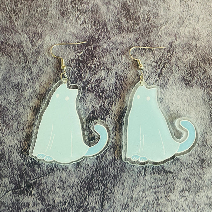 Wholesale   Earrings Ghost Cat Dark Style Acrylic Earrings Acrylic Printed