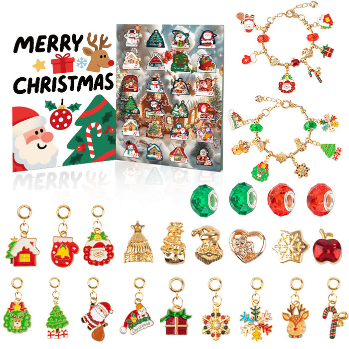 Wholesale Christmas DIY Bracelet Blind Box Gold 31 Grid Advent Calendar Jewelry Accessory Gift