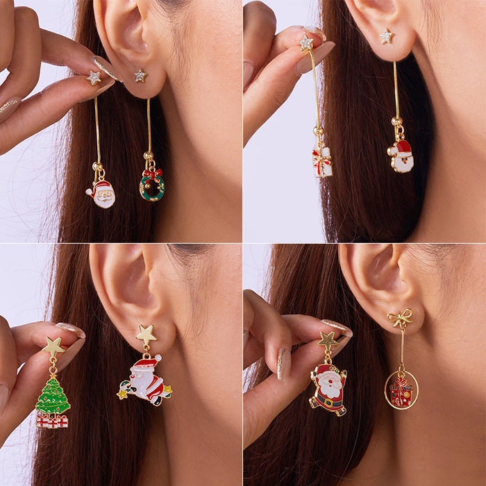Wholesale Christmas  Christmas Christmas Gift Box Earrings  Cartoon Cute Ear Jewelry