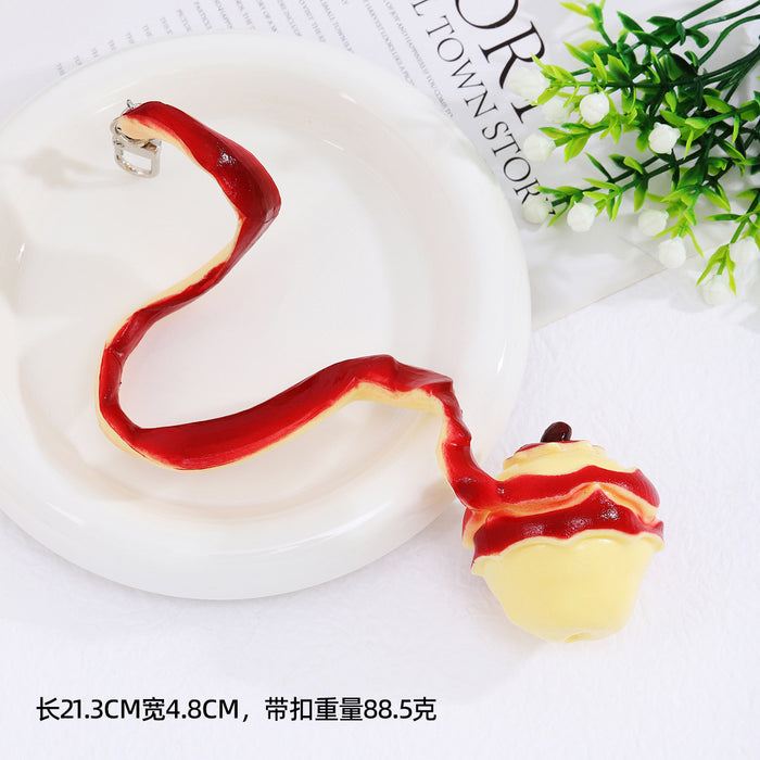 Wholesale Cartoon Cream Strawberry Slice Keychain PVC Food Decor Pendant Bag Charm MOQ≥2
