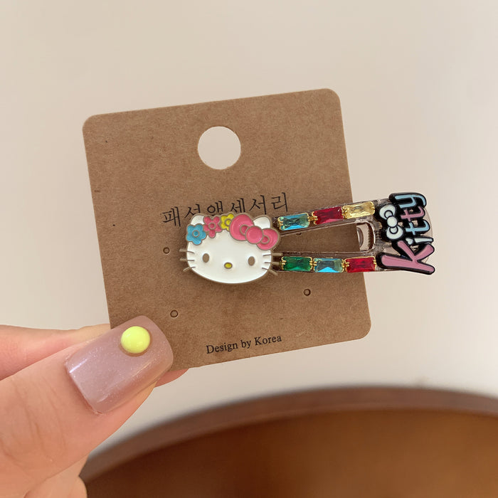 Wholesale Hair Clip Colorfulful Crystal Cat Bangs Side Clip Colorful crystal cat bangs hairpin