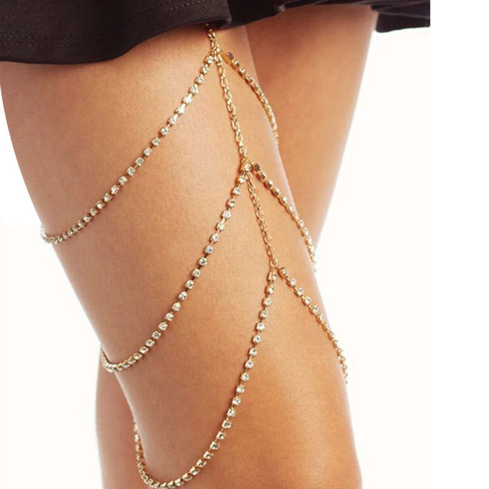 Wholesale Exaggerated Simple Multi-layer Pearl Chain Leg Chain Female ins Creative Personalized Long Body Chain Jewelry
