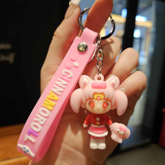 Wholesale Cute cartoon girl keychain for girls,  gift for claw machine