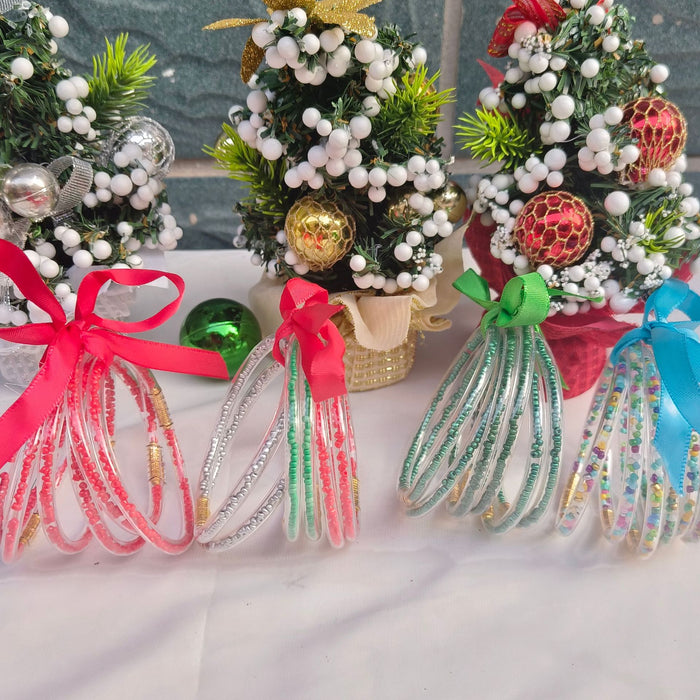 Wholesale 6-layer ribbon silicone tube Christmas bracelet