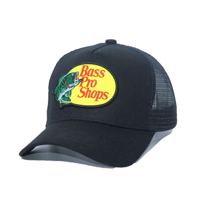 Wholesale Bass fish embroidery baseball cap summer breathable men's and women's sunshade cap patch sun hat