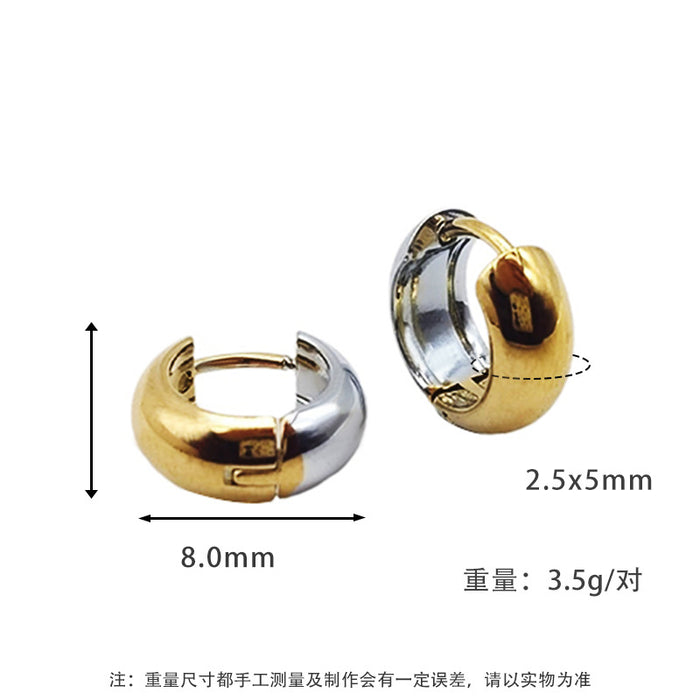 Wholesale Plain ring earrings with a light luxury and high-end feel, non fading titanium steel earrings and jewelry