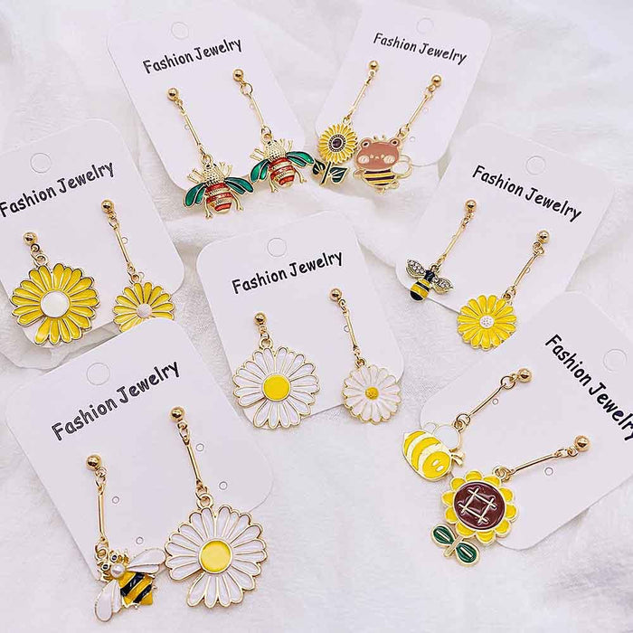 Wholesale Small Daisy Alloy Earrings JDC-ES-Susheng004