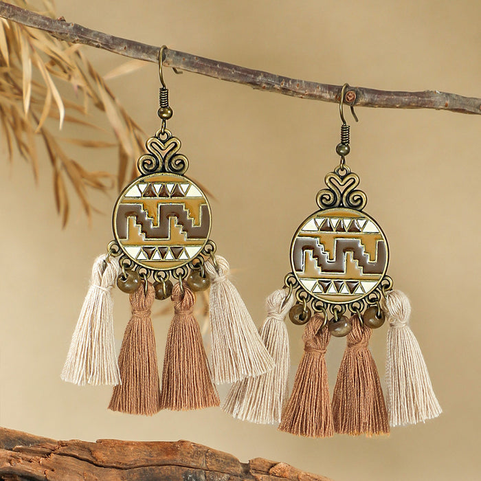 Wholesale Zinc Alloy Bohemian Tassel Earrings - Trendy Fashion Jewelry