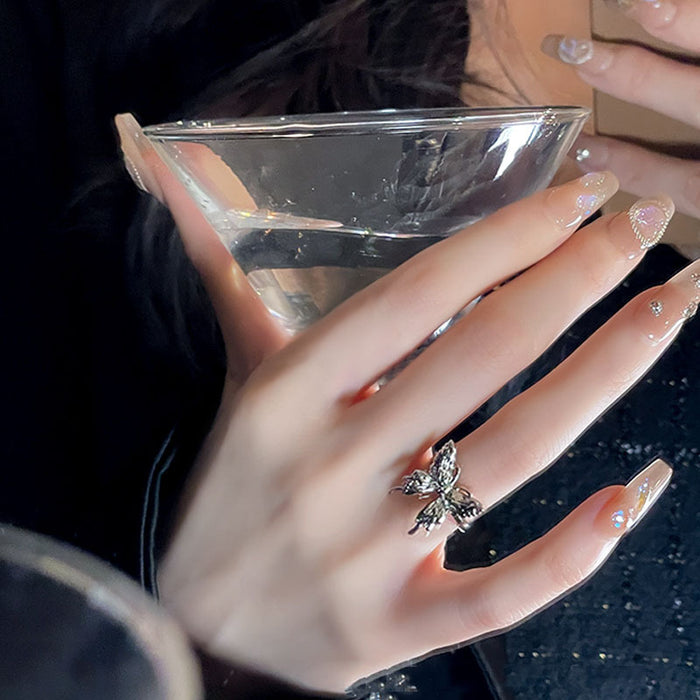 Wholesale Butterfly opening ring for women, niche trend, exquisite and high-end sense, index finger ring, fashionable and personalized