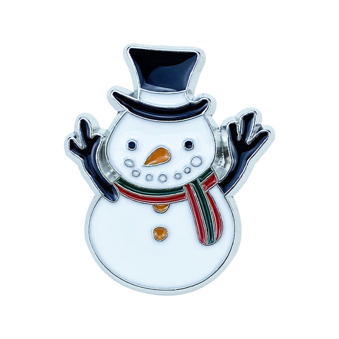 Wholesale Christmas Cartoon Brooch Set Santa Reindeer Tree Bell Zinc Alloy Pins Chic Holiday Party Accessor MOQ≥2y