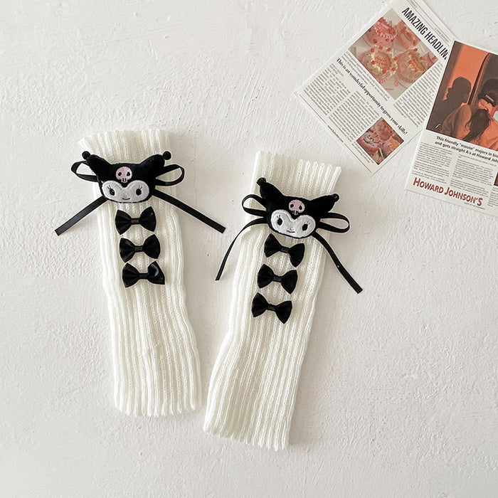 Wholesale Bowknot leg warmers stacked socks autumn doll knitted calf warmers for women