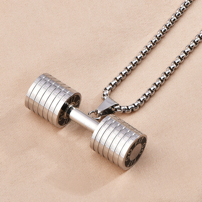 Wholesale  fashion personality dumbbell necklace