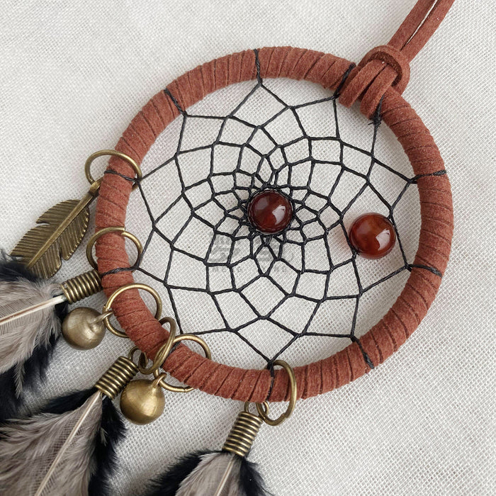 Wholesale Retro Style Dream Catcher Car Hanging Ornament Feathers Black Decorative Gift MOQ≥2