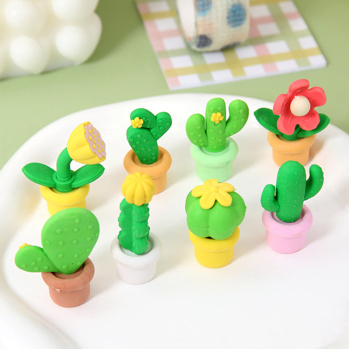 Wholesale Succulent potted eraser for Children's Day, detachable gift