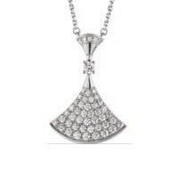 Wholesale Small skirt fan-shaped necklace silver light luxury niche shell
