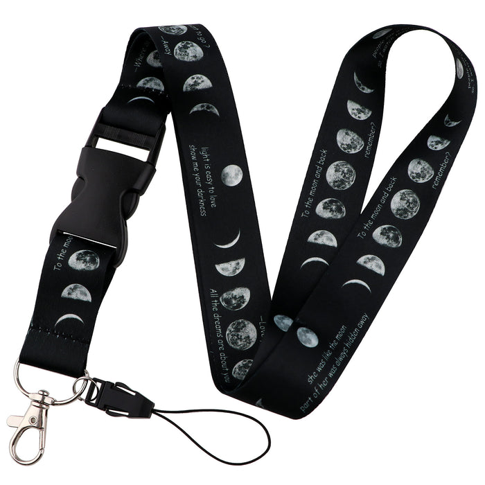 Wholesale Moon-shaped buckle phone lanyard Keychain  with cute card holder