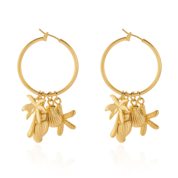 Wholesale Zinc Alloy Shell Pendant Earrings for Beach Party Fashion Accessory