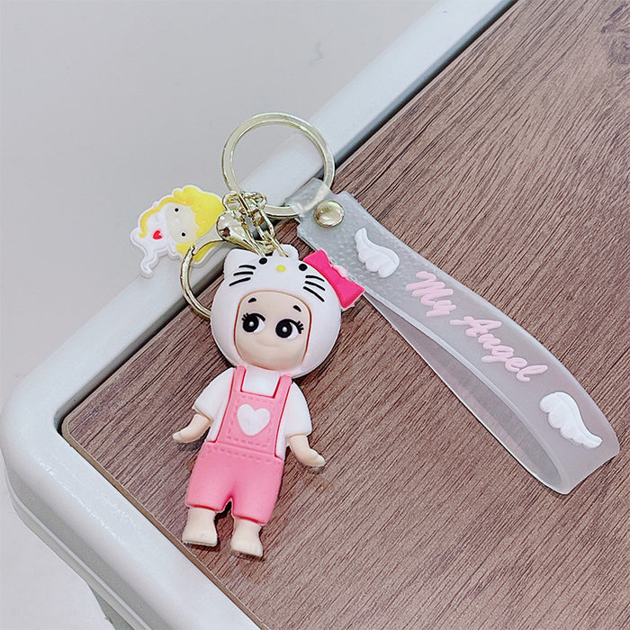 Wholesale Cartoon Cute Angel Girl Silicone Keychains JDC-KC-MRan005