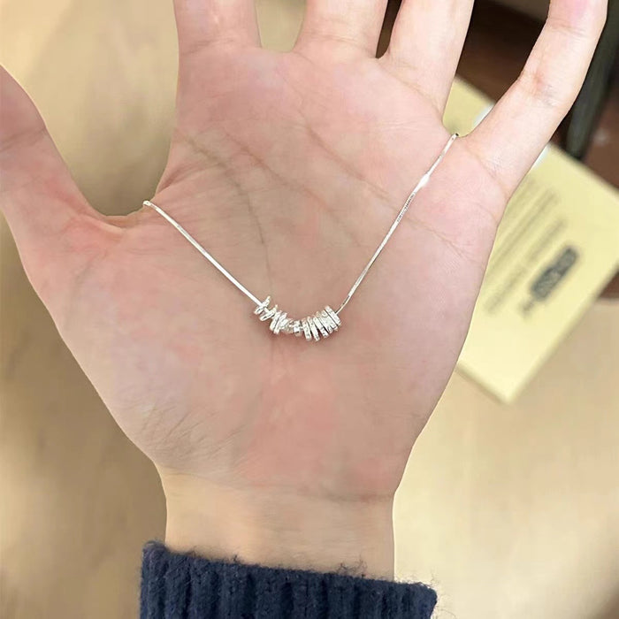 Wholesale Broken silver necklace for women, niche, light luxury, irregular fashion, versatile, simple style, high-end temperament, collarbone chain