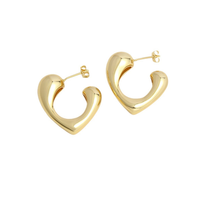 Wholesale Copper Gold Plated Glossy Love Earrings JDC-ES-BaiTian019