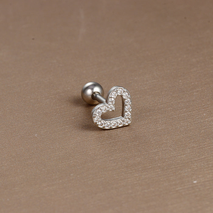 Wholesale Jewelry Stainless Steel Ear Nail Zircon Ball Screw Women