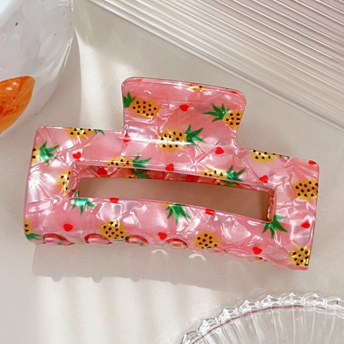 Wholesale Watermelon Print Square Hollow Acrylic Hair Claw Clip