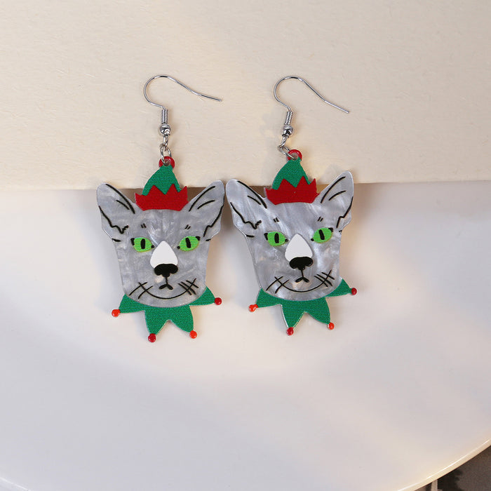 Wholesale  gloves snowman design acrylic earrings