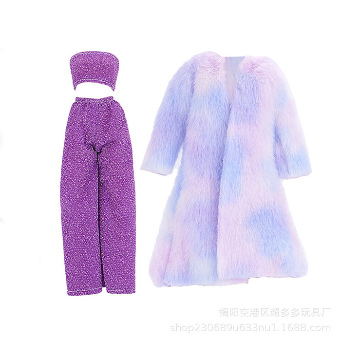 Wholesale 11 inch doll fashion design doll dress a variety of large plush coat