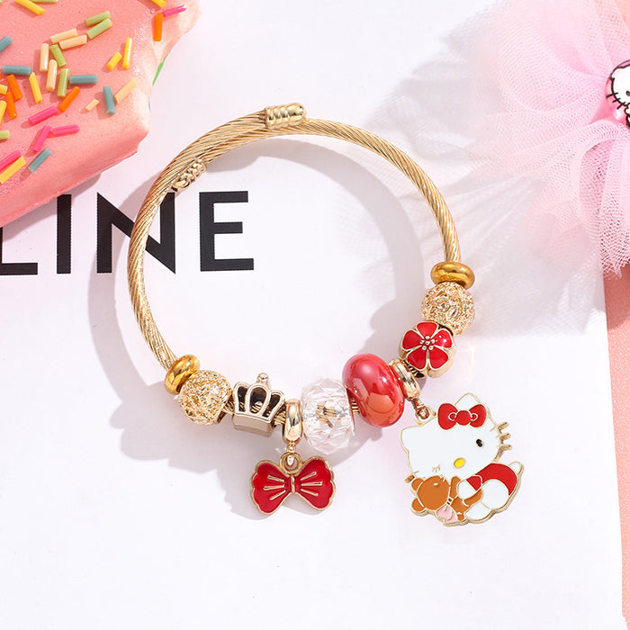 Wholesale Stainless Steel Cartoon Beaded Bracelet Stylish Jewelry Accessory MOQ≥2