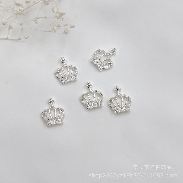 Wholesale Crown nail accessories, simple and three-dimensional metal nail accessories, alloy nail stickers
